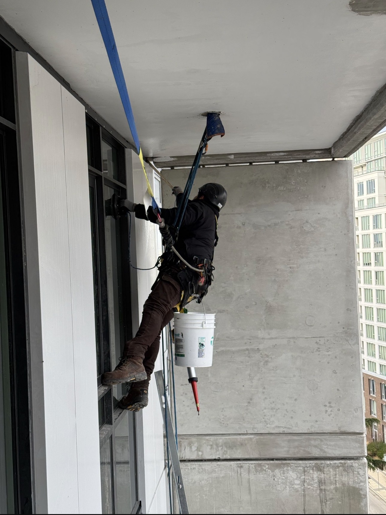 Leak repair and caulking work