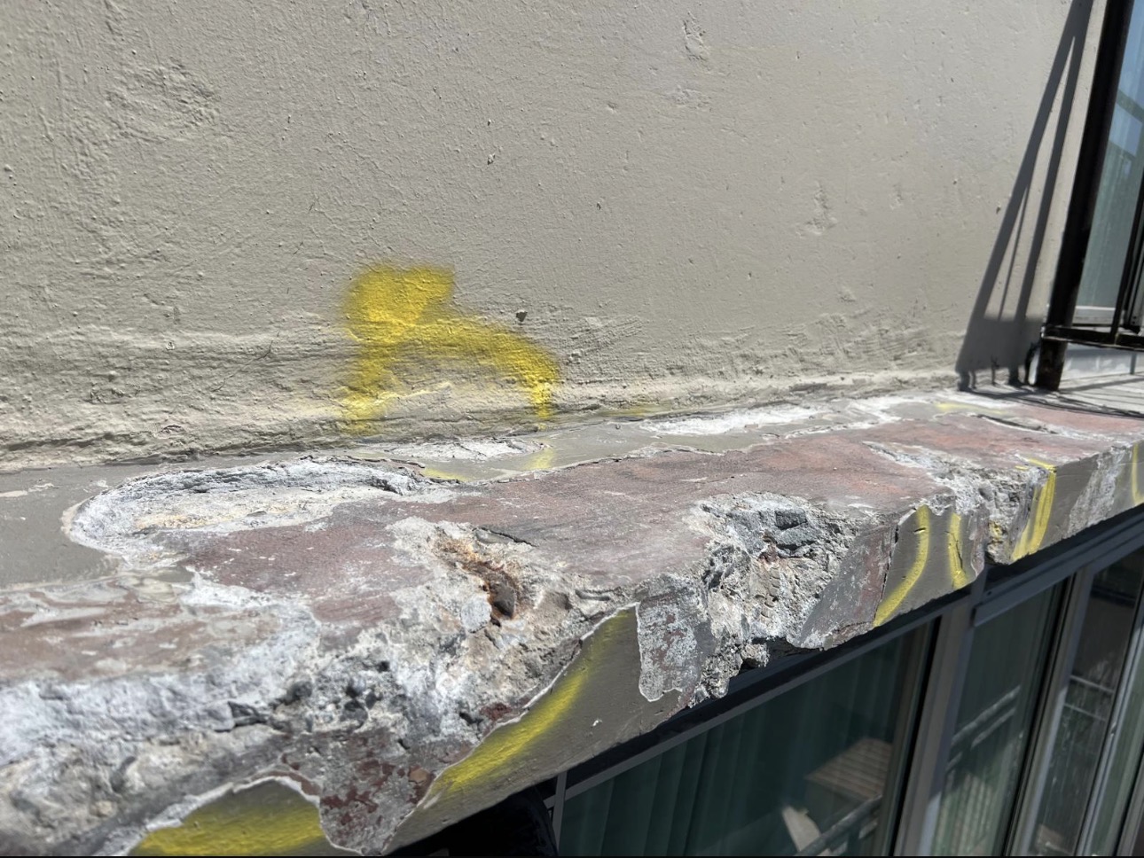 Concrete and crack repair service in progress